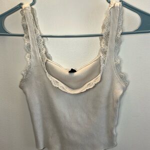 White cropped tank top
